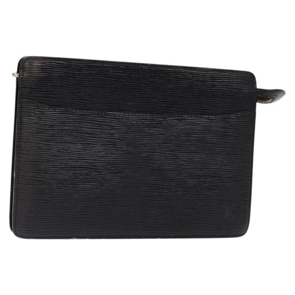 LOUIS VUITTON Epi Pochette Homme Clutch Bag Black Noir M52522 LV Auth 139251 - Picture 1 of 16